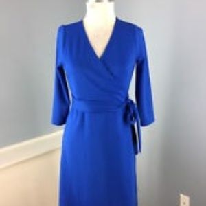 Lands End blue wrap dress